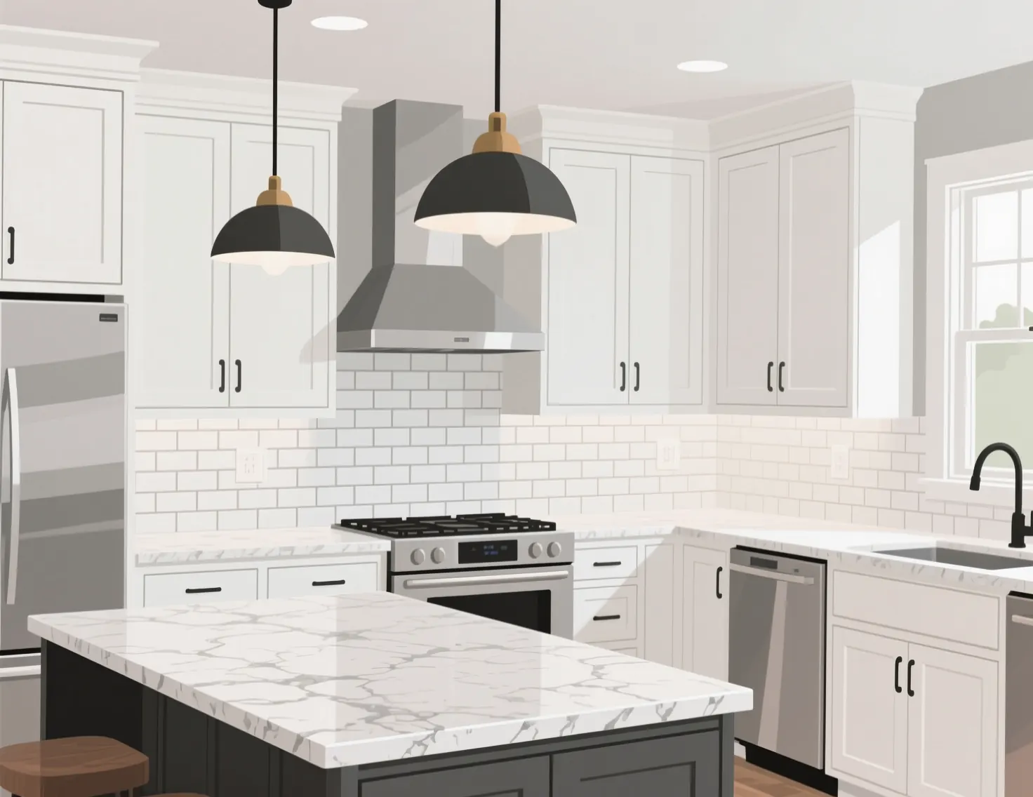 Modern kitchen remodel project by Bosco Construction