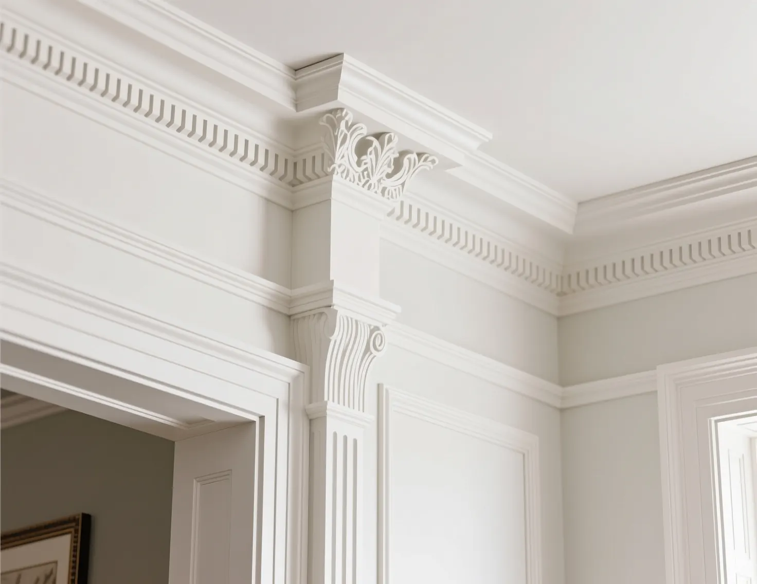 Trim carpentry and crown molding